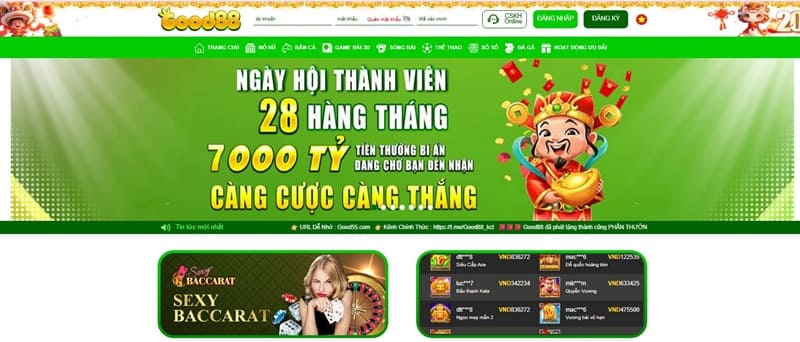 giao diện 126good88 trên máy tính