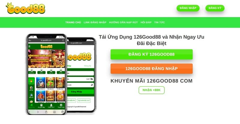 giao diện trang web 126good88.net